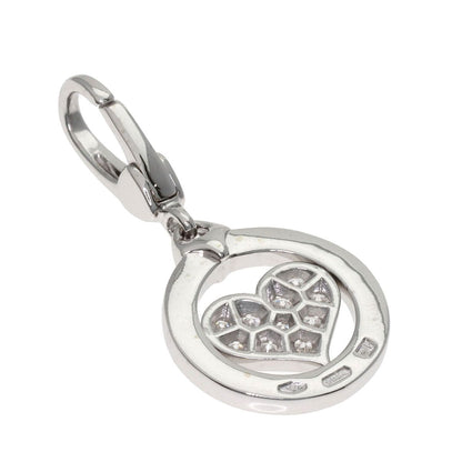 Bvlgari Tondo Heart Diamond Charm Pendant 18k White Gold — view 2