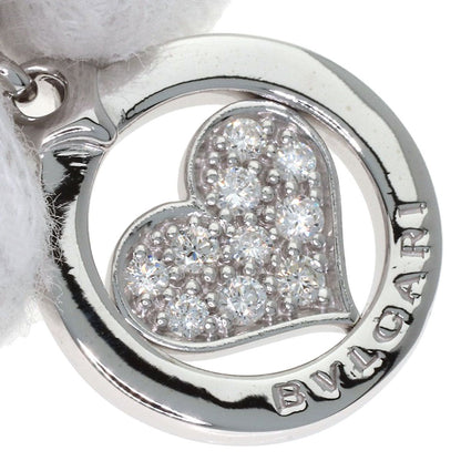 Bvlgari Tondo Heart Diamond Charm Pendant 18k White Gold — view 4