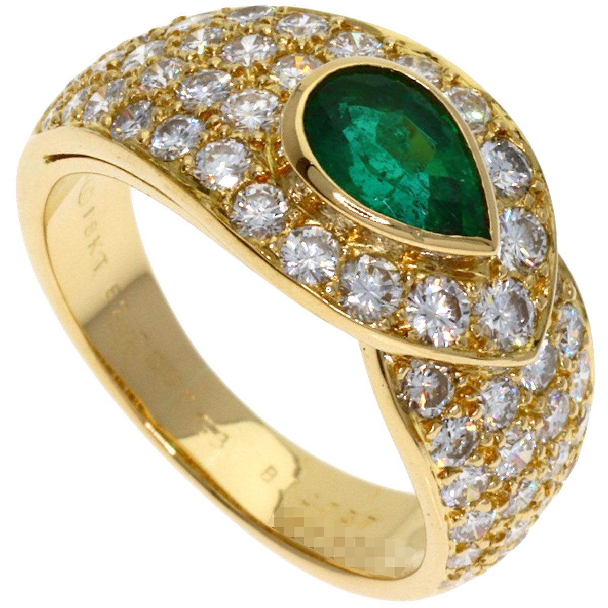 Van Cleef & Arpels Emerald Diamond 51 Ring 18k Yellow Gold