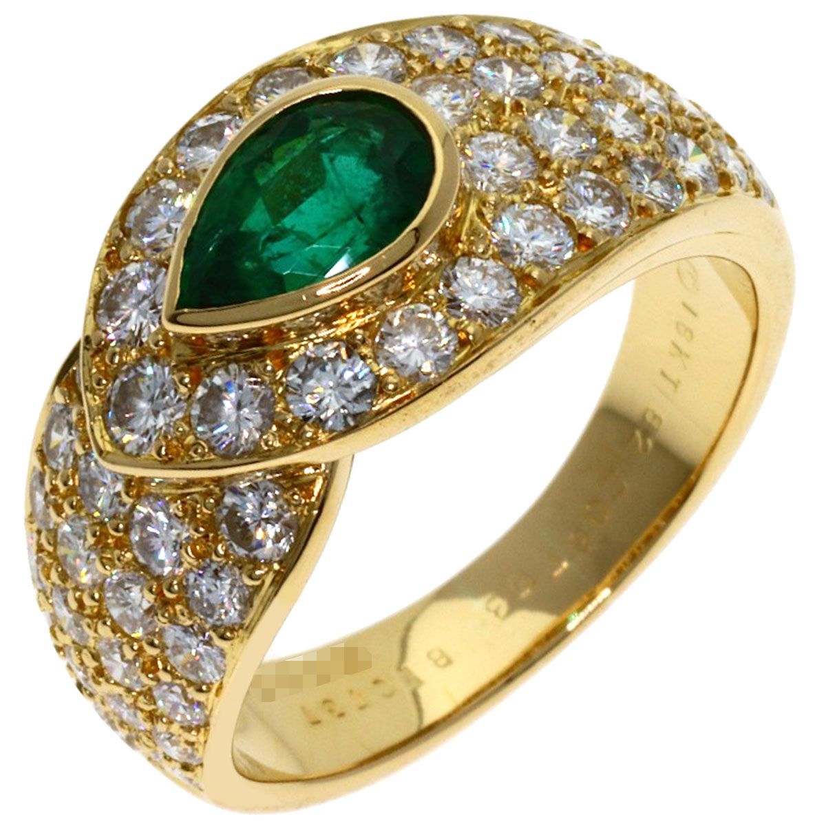 Van Cleef & Arpels Emerald Diamond 51 Ring 18k Yellow Gold — view 2
