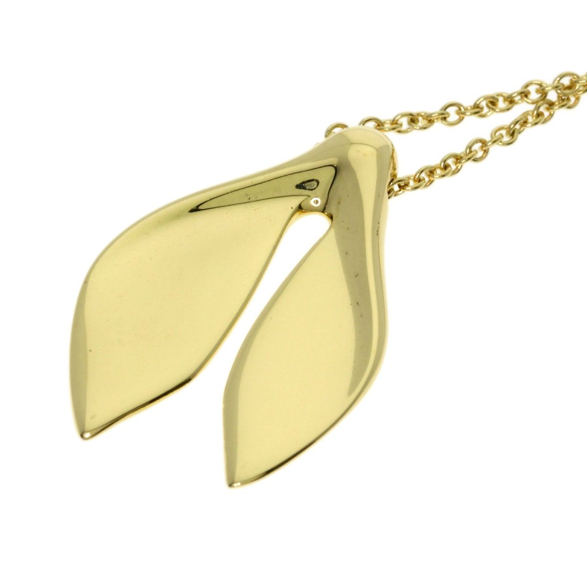 Tiffany & Co Leaf Fin Necklace 18k Yellow Gold — view 6