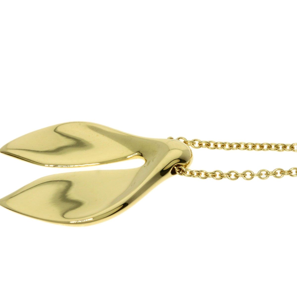 Tiffany & Co Leaf Fin Necklace 18k Yellow Gold — view 5