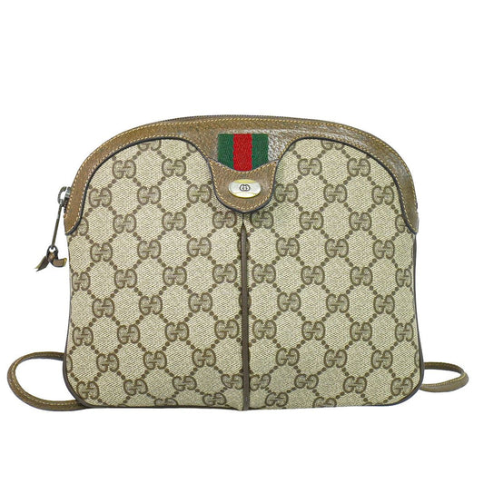 Gucci Sherry Line GG Supreme Shoulder Bag Pochette Beige Shelly