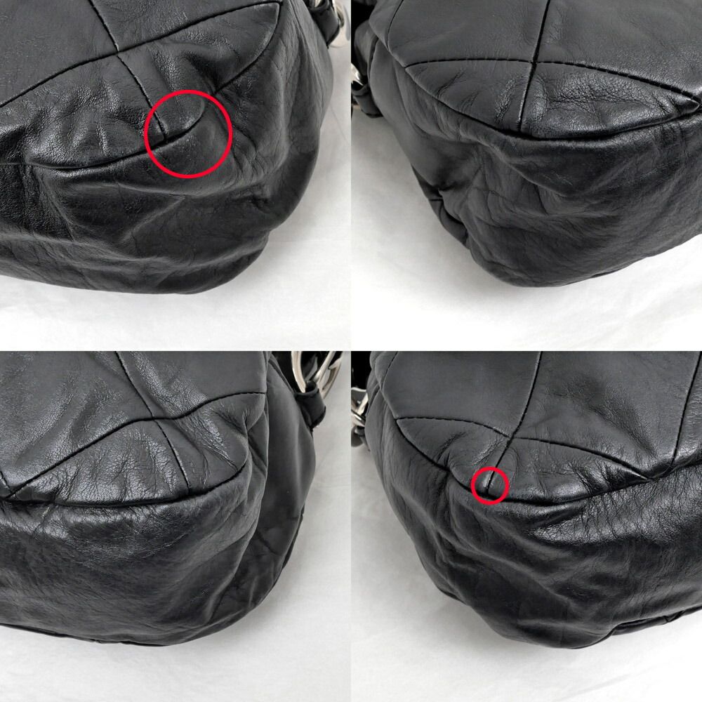 Chanel Shoulder Quilted Bag Lambskin Black Silver Chain Leather — view 5