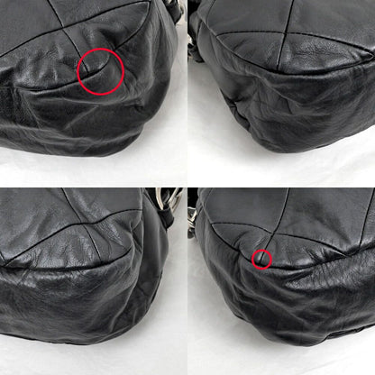 Chanel Shoulder Quilted Bag Lambskin Black Silver Chain Leather — view 5