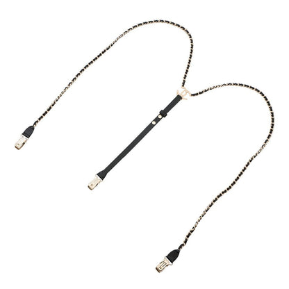 Chanel Suspenders Chain CC Logo Leather M Black — view 3