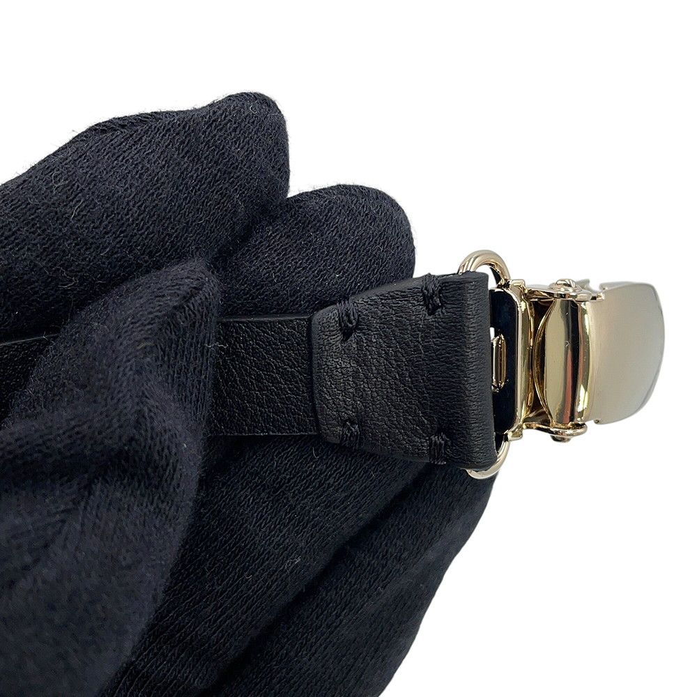 Chanel Suspenders Chain CC Logo Leather M Black — view 4