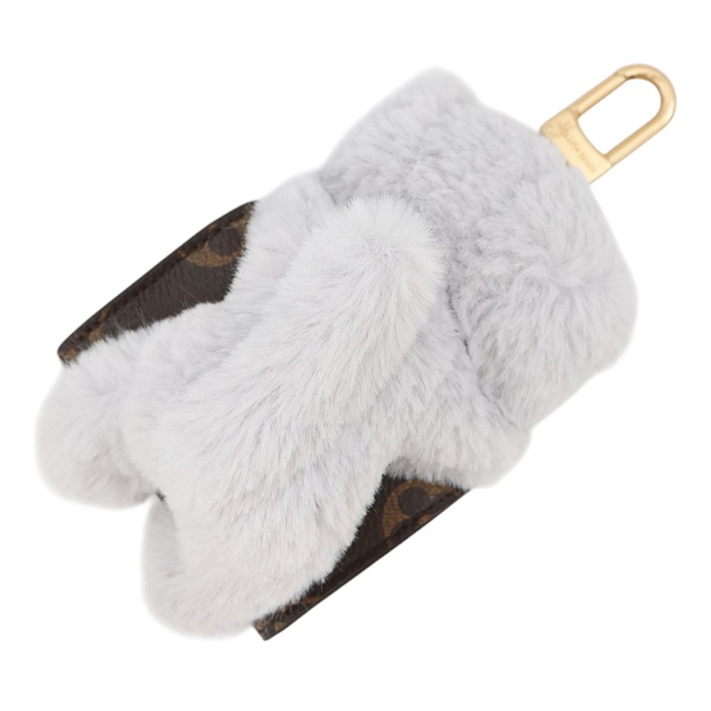 Louis Vuitton Bag Charm Monogram Faux Fur LV Kitten Earphones Case — view 3
