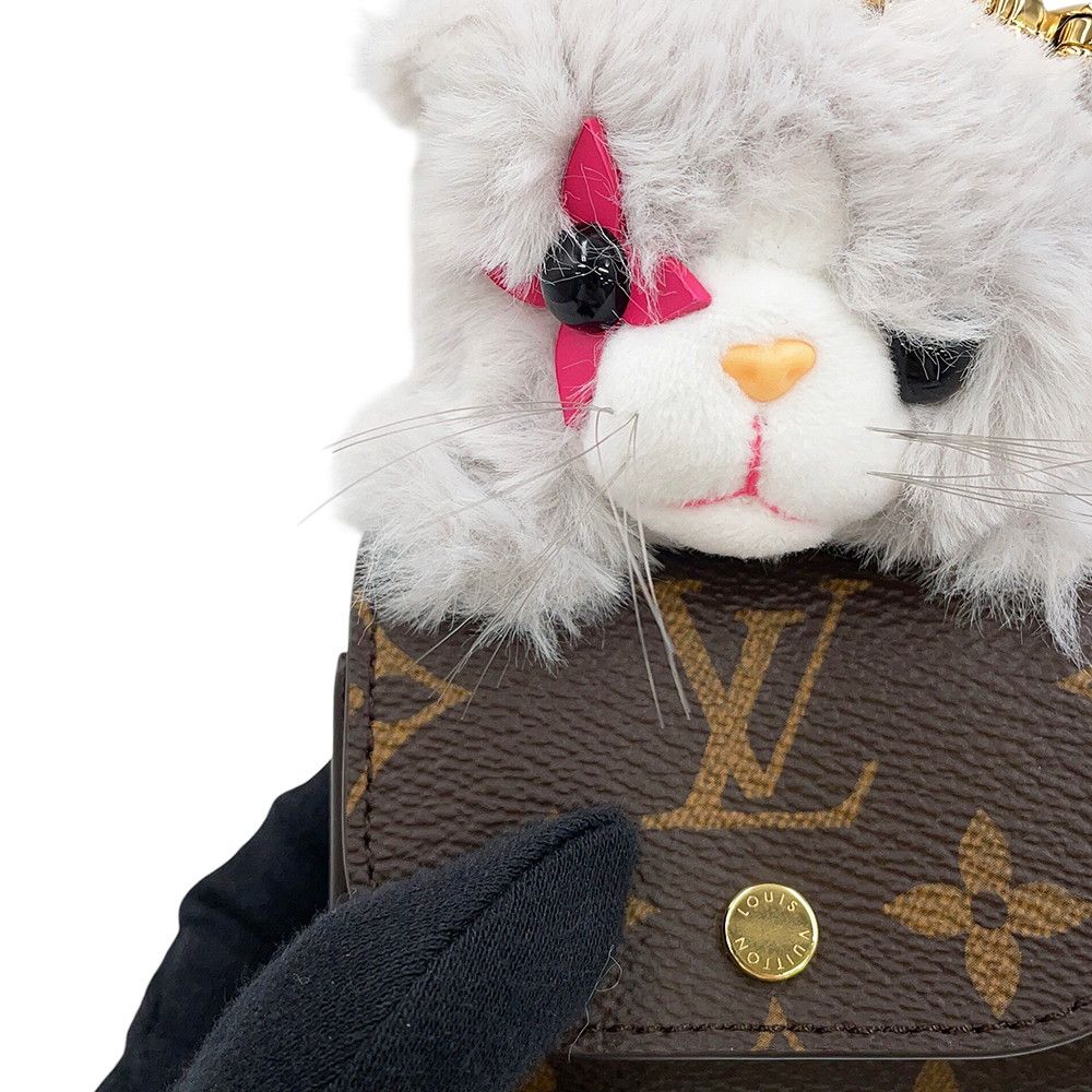 Louis Vuitton Bag Charm Monogram Faux Fur LV Kitten Earphones Case — view 7