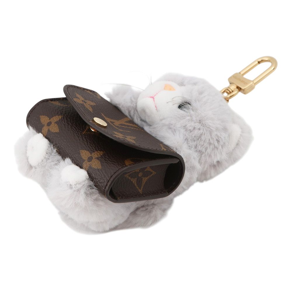 Louis Vuitton Bag Charm Monogram Faux Fur LV Kitten Earphones Case — view 2