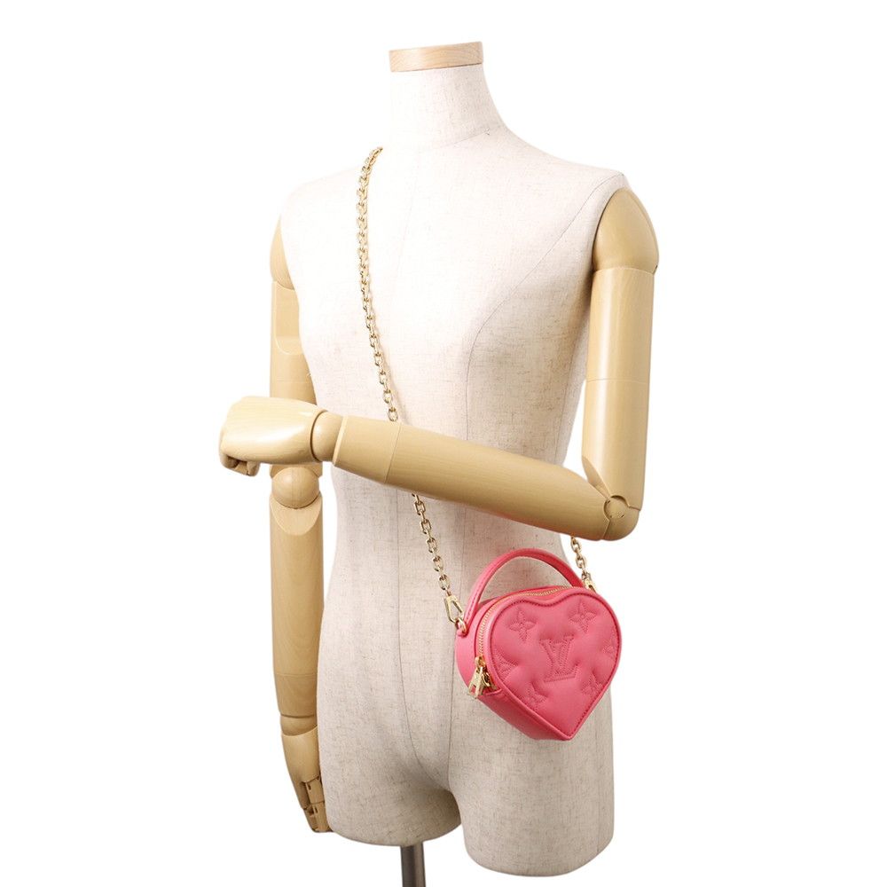 Louis Vuitton Monogram Bubble Glam Pop My LV Heart Pouch 2-Way Shoulder Bag Pink — view 5