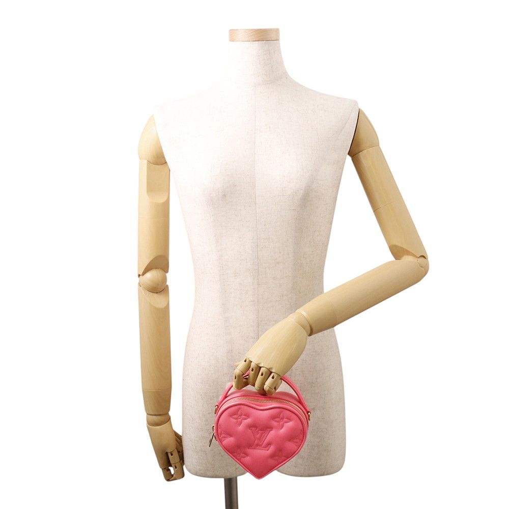 Louis Vuitton Monogram Bubble Glam Pop My LV Heart Pouch 2-Way Shoulder Bag Pink — view 4