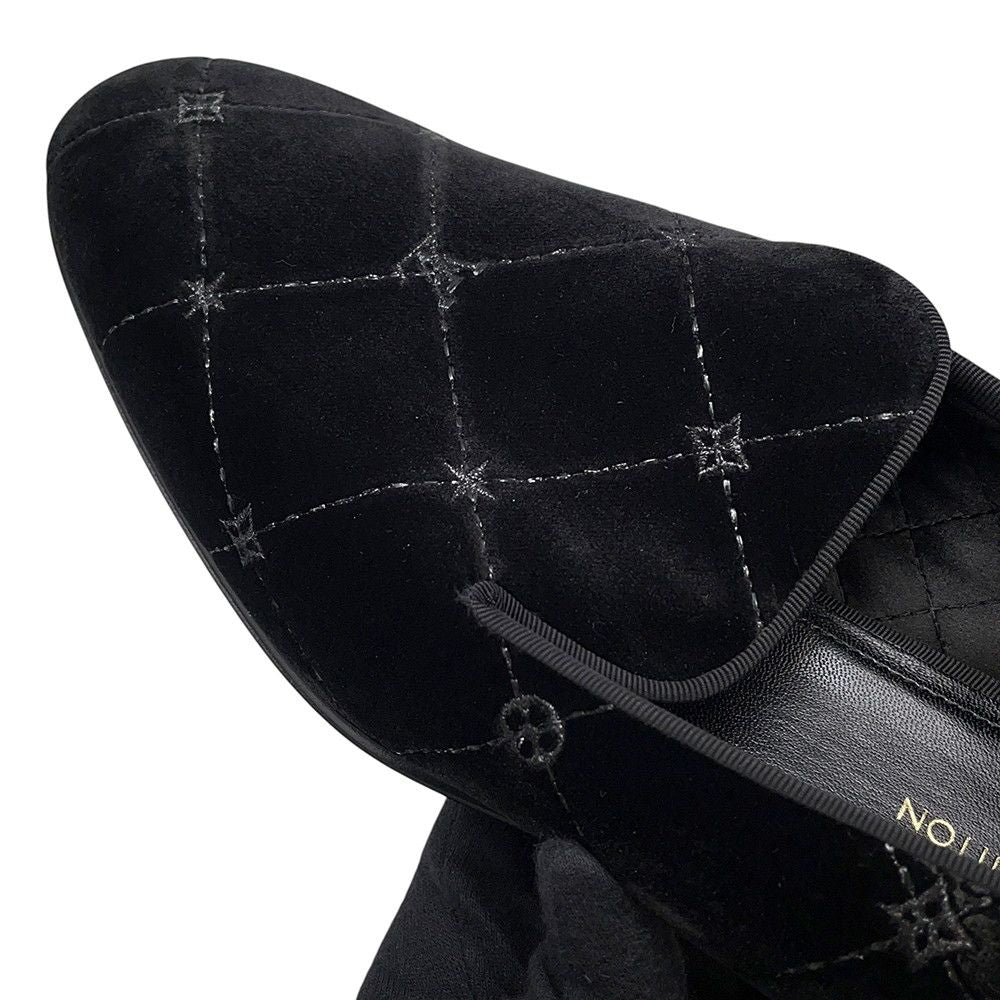 Louis Vuitton Opera Shoes LV Velour 5.5 Black — view 5