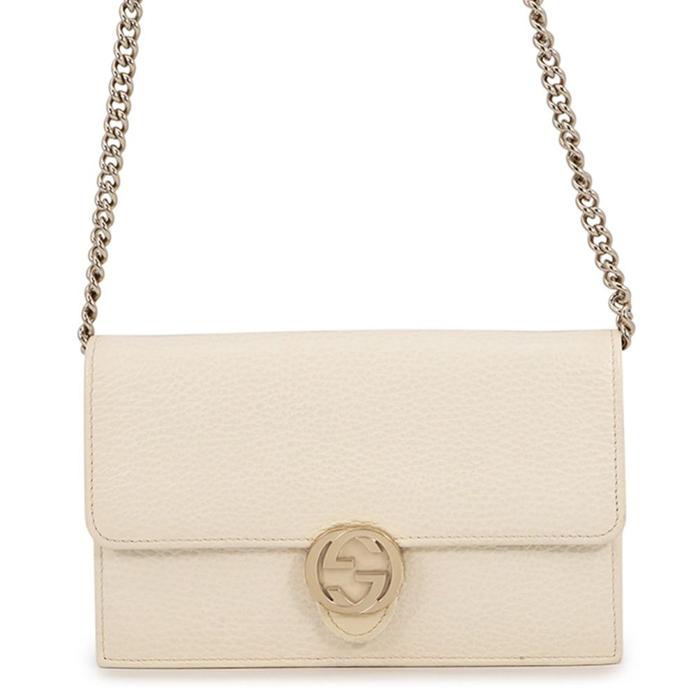 Gucci Chain Shoulder Wallet Interlocking GG Leather