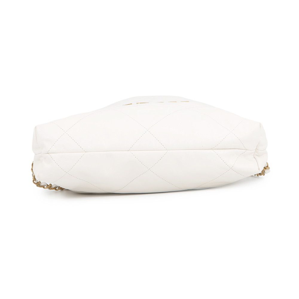 Chanel Backpack 22 Small Shiny Calfskin White — view 3