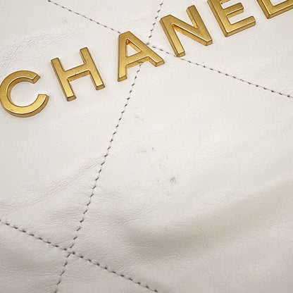Chanel Backpack 22 Small Shiny Calfskin White — view 6