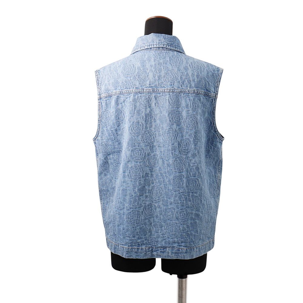 Chanel Vest Denim Camellia Cotton 36 — view 2