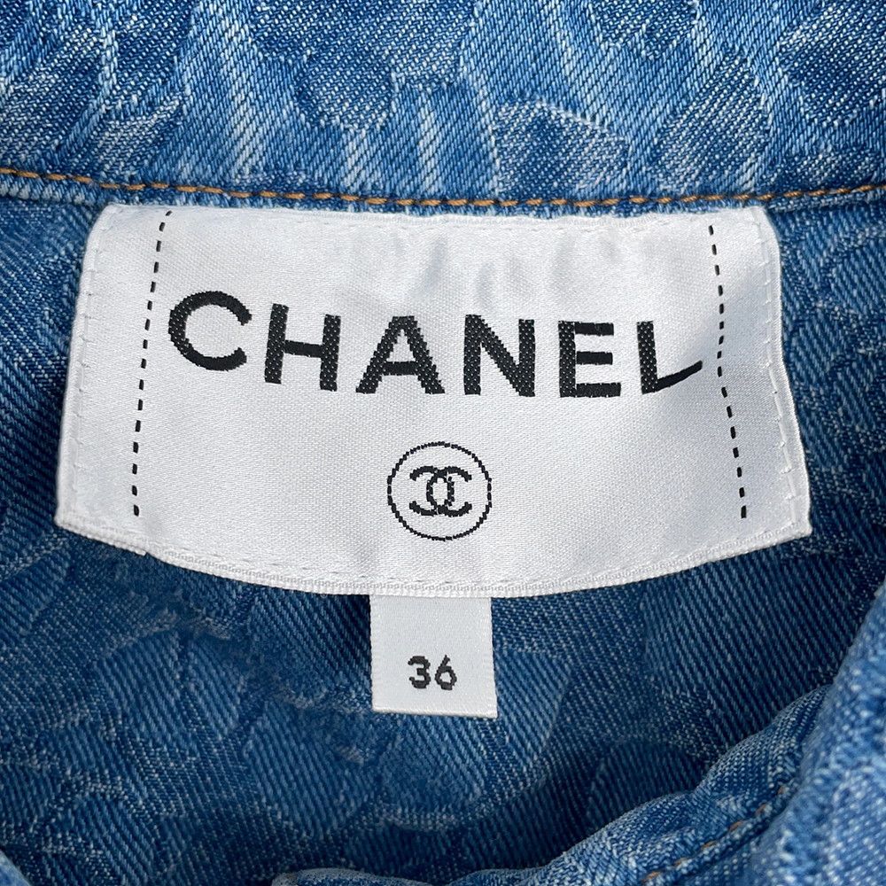 Chanel Vest Denim Camellia Cotton 36 — view 7