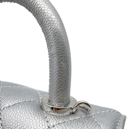 Chanel Handbag CC Logo Coco Handle Quilted Xxs Caviar Leather 2-Way — view 8