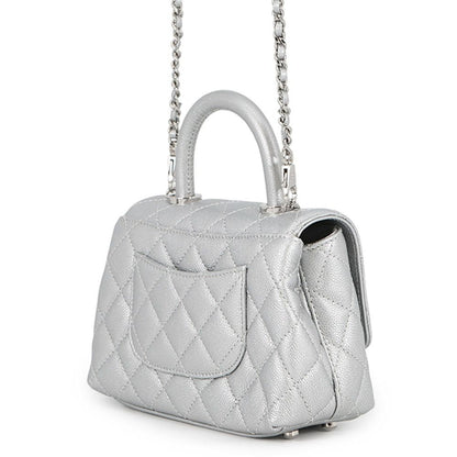 Chanel Handbag CC Logo Coco Handle Quilted Xxs Caviar Leather 2-Way — view 2