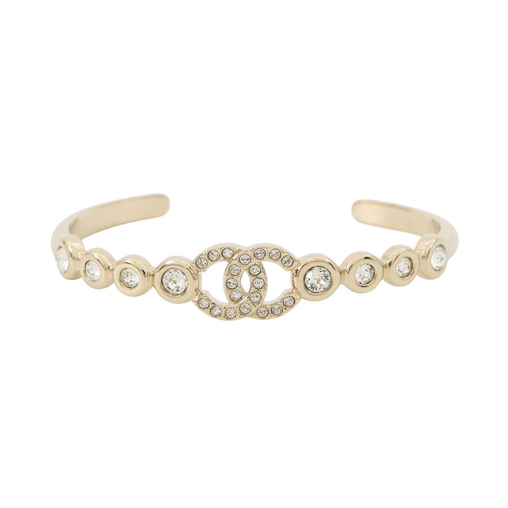 Chanel Bangle CC Logo Rhinestone M Bracelet