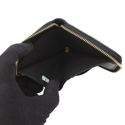 Chanel Bifold Wallet Quilted Round Zip CC Logo Caviar Leather Black — view 5