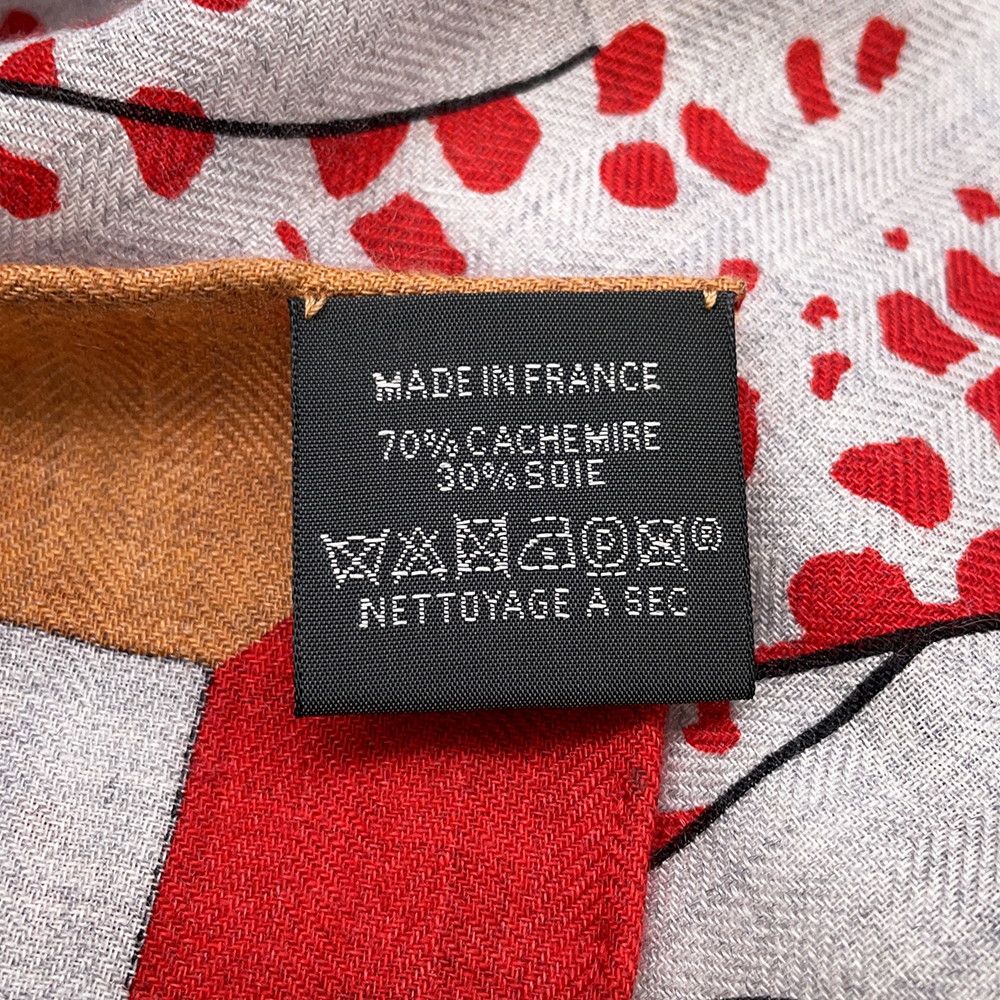 Hermes Shawl Carre 140 Geant les Leopards Cashmere Silk Scarf — view 6