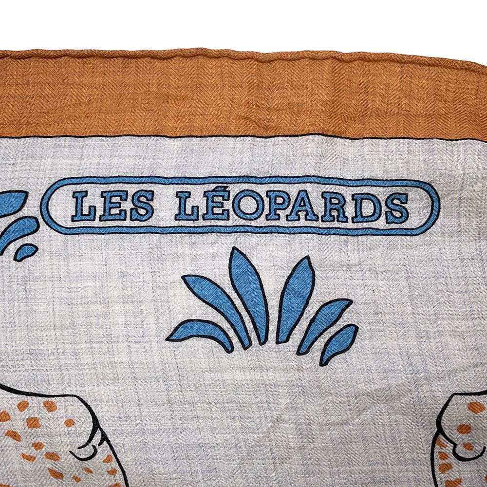 Hermes Shawl Carre 140 Geant les Leopards Cashmere Silk Scarf — view 4