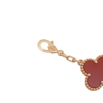 Van Cleef & Arpels Bracelet Vintage Alhambra 5 Motif Carnelian Guilloche 18k — view 8