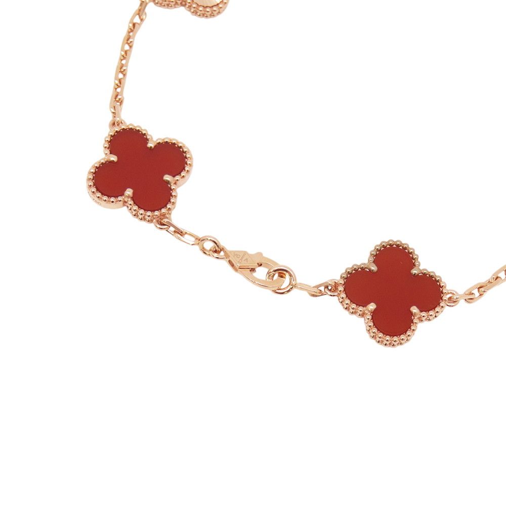 Van Cleef & Arpels Bracelet Vintage Alhambra 5 Motif Carnelian Guilloche 18k — view 4