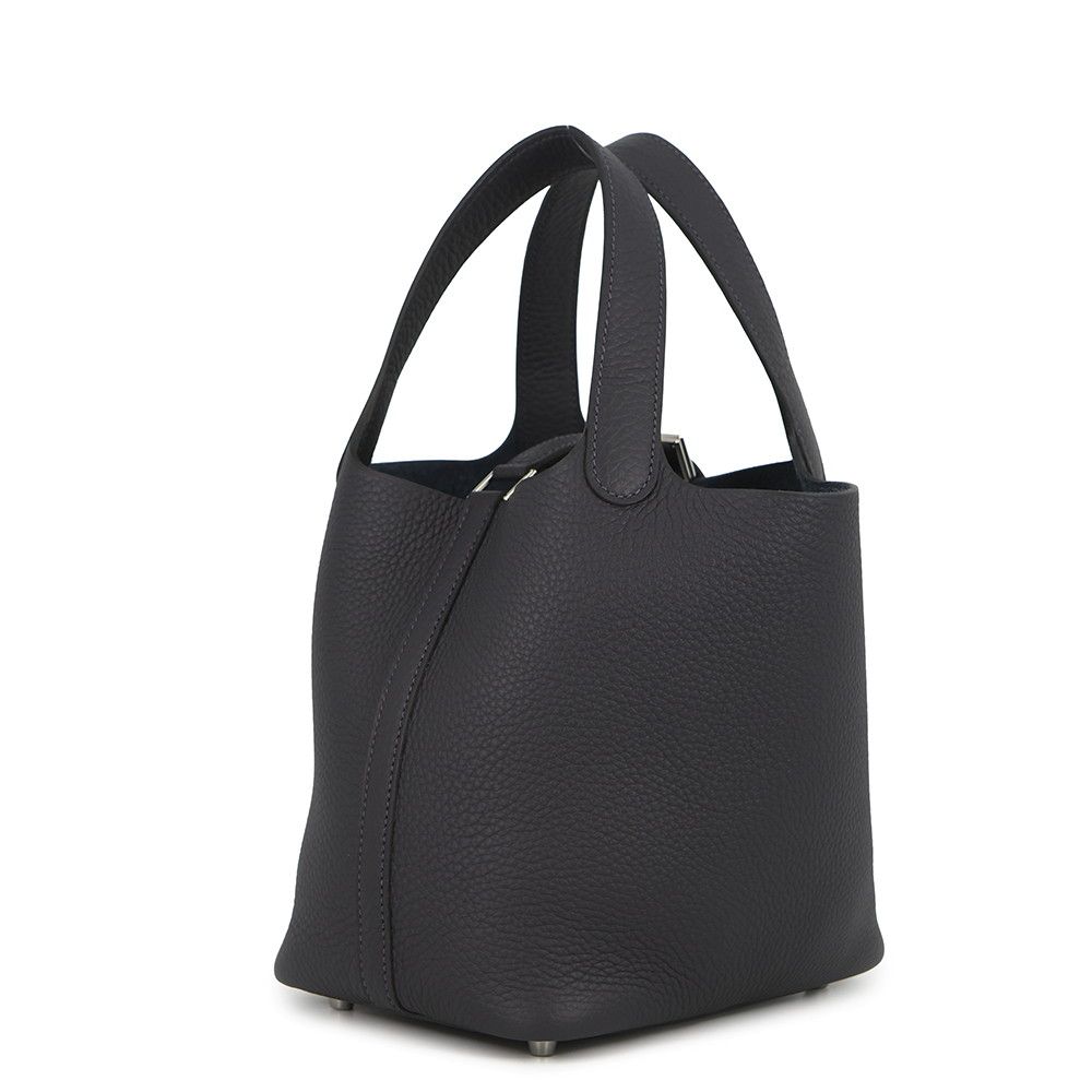 Hermes Handbag Picotin Lock PM Canvas Silver Taurillon Clemence — view 2