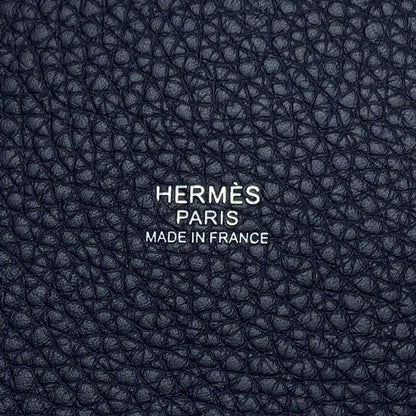 Hermes Handbag Picotin Lock PM Blue Nuit Silver Taurillon Clemence — view 6