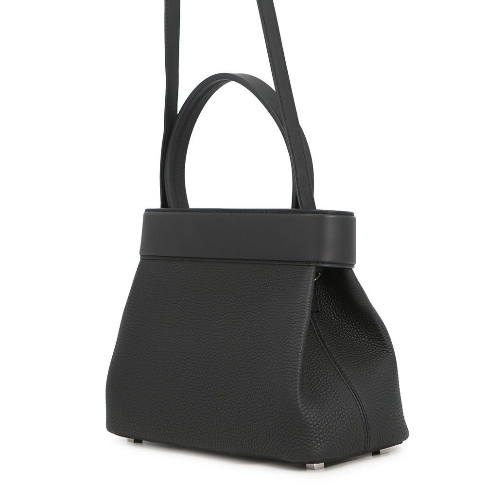 Hermes Handbag Medallion Black Silver Togo Swift 2-Way — view 2