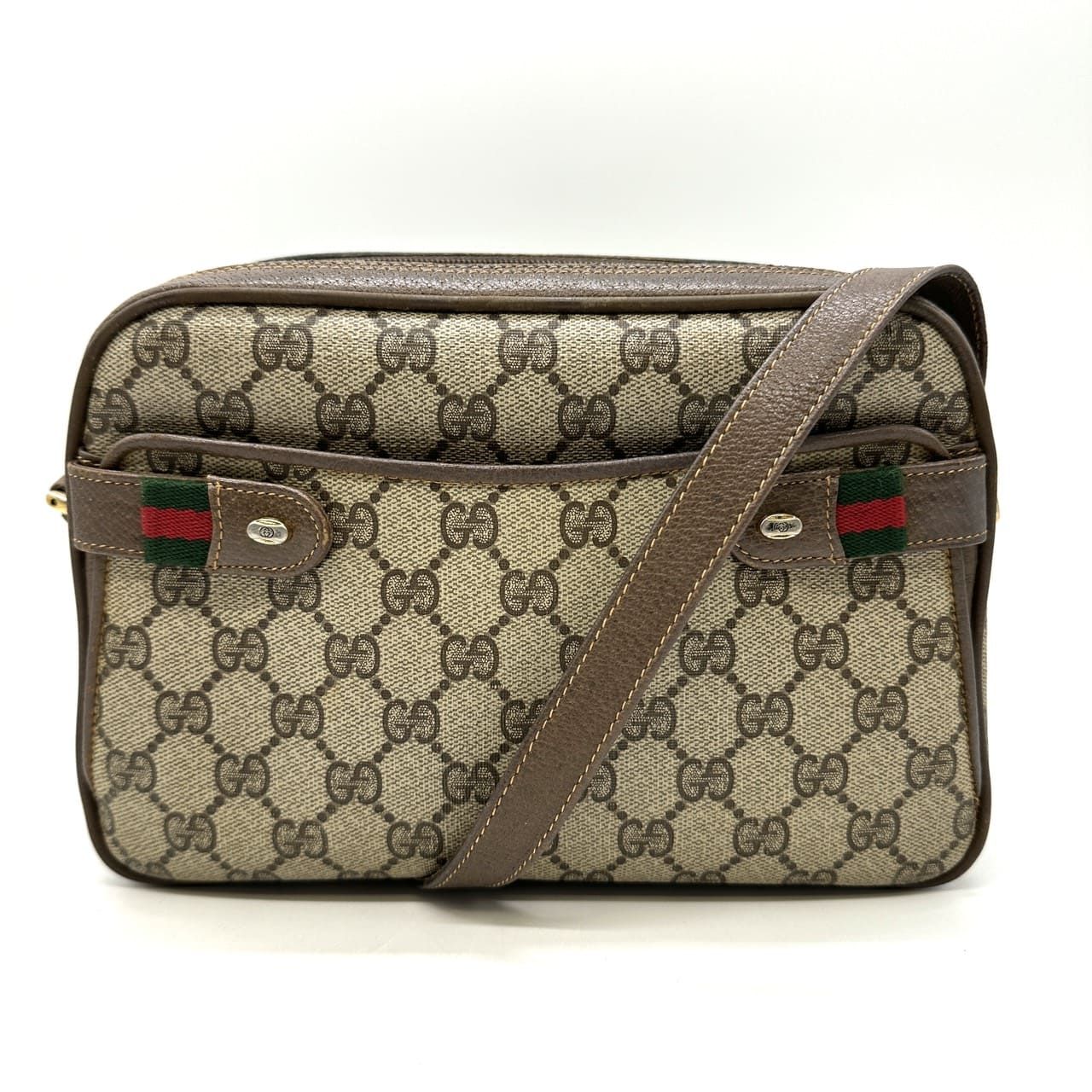 Gucci GG Supreme Sherry Shoulder Bag Leather Vintage