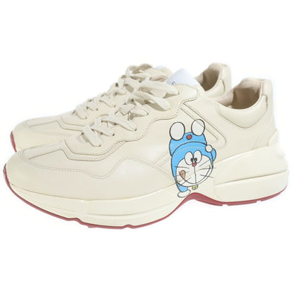 Gucci Doraemon Character Logo Leather Mid Cut Sneakers Beige — view 2