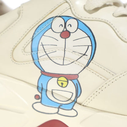 Gucci Doraemon Character Logo Leather Mid Cut Sneakers Beige — view 6