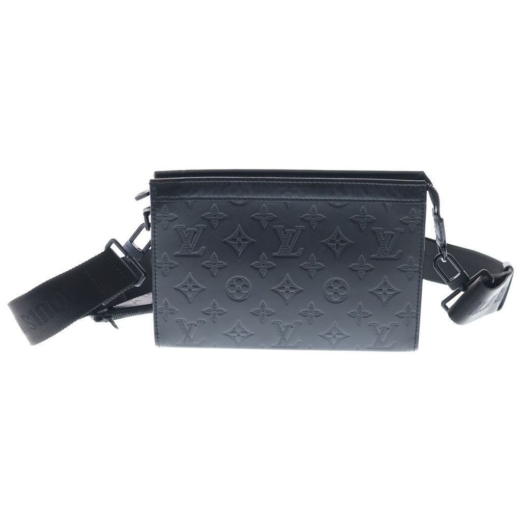 Louis Vuitton Monogram Shadow Gaston Wearable Wallet Shoulder Bag Black Leather