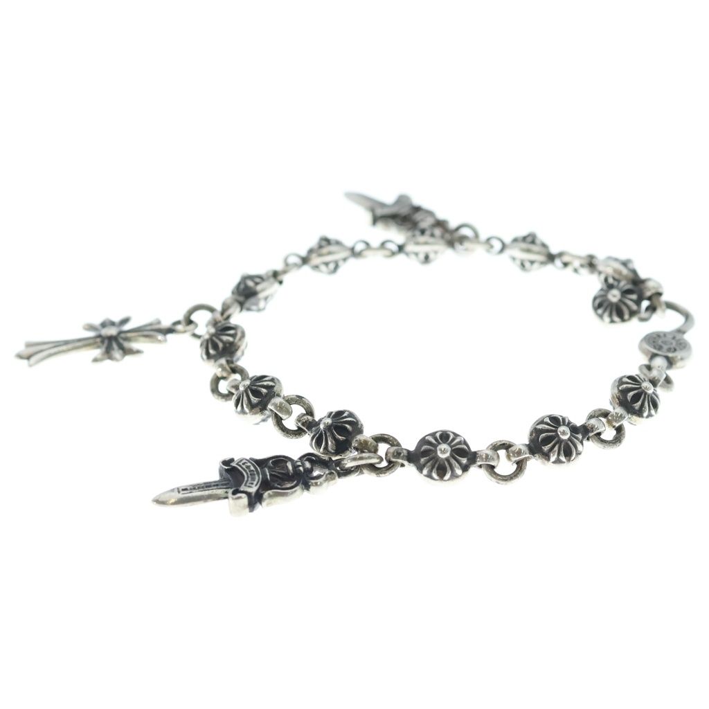 Chrome Hearts No1 Ball 1 Cross 5 Daga Tiny CH Motif Bracelet Silver — view 4