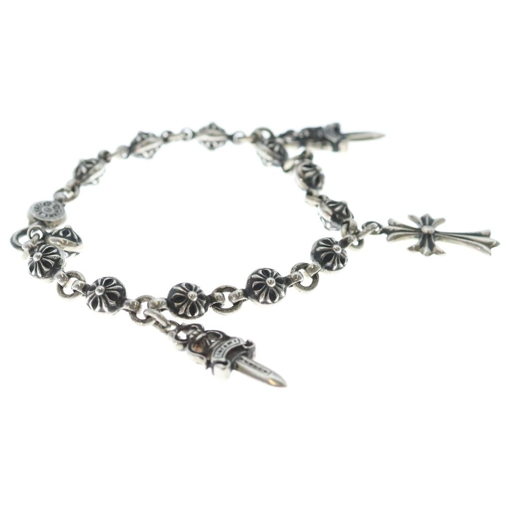 Chrome Hearts No1 Ball 1 Cross 5 Daga Tiny CH Motif Bracelet Silver — view 3