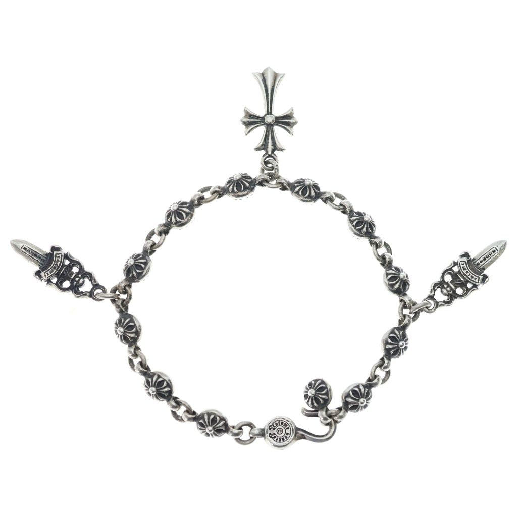 Chrome Hearts No1 Ball 1 Cross 5 Daga Tiny CH Motif Bracelet Silver — view 2