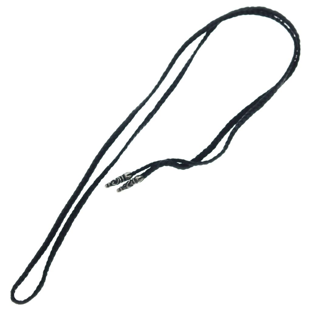 Chrome Hearts Leather Braid Scroll Blade Silver Necklace — view 2