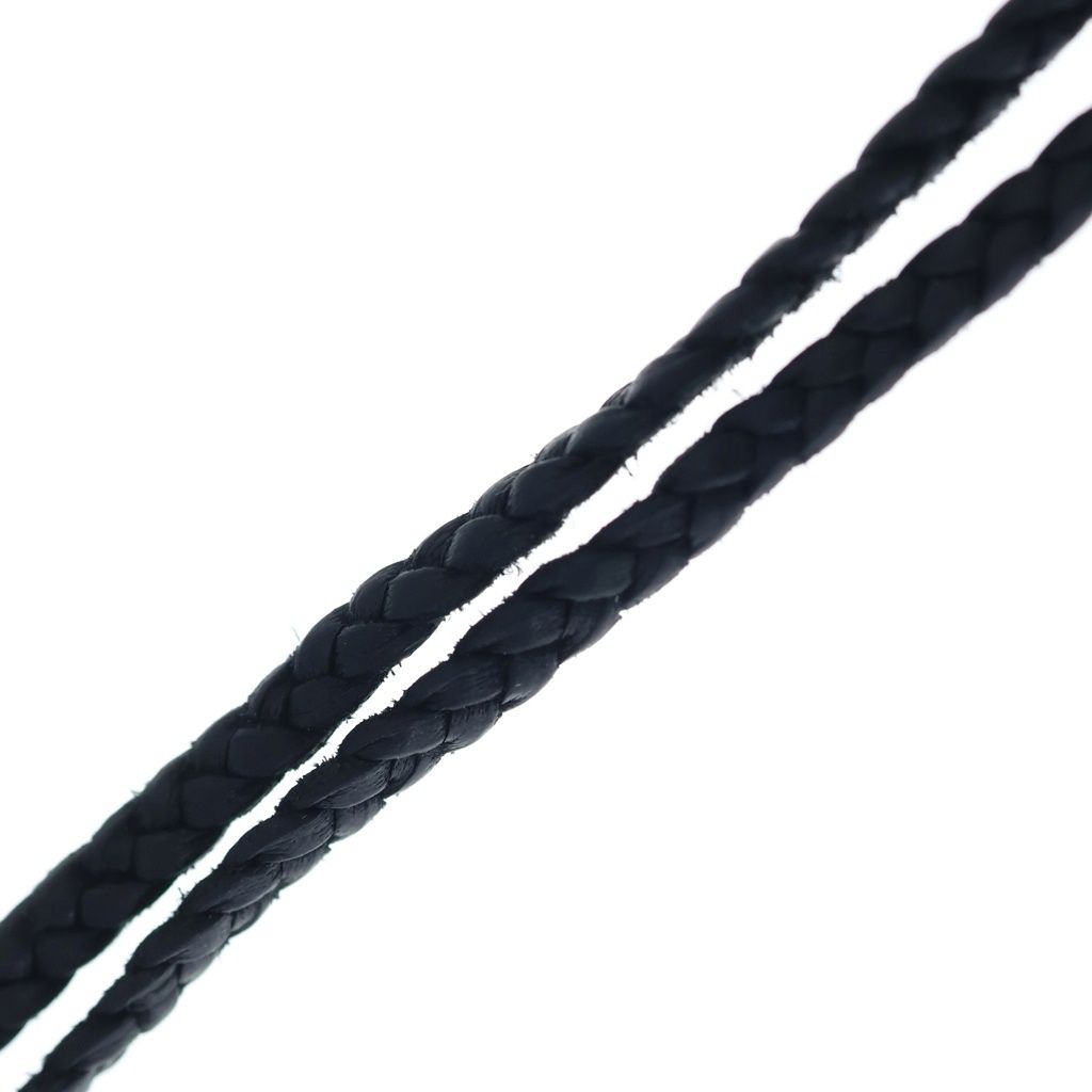 Chrome Hearts Leather Braid Scroll Blade Silver Necklace — view 3