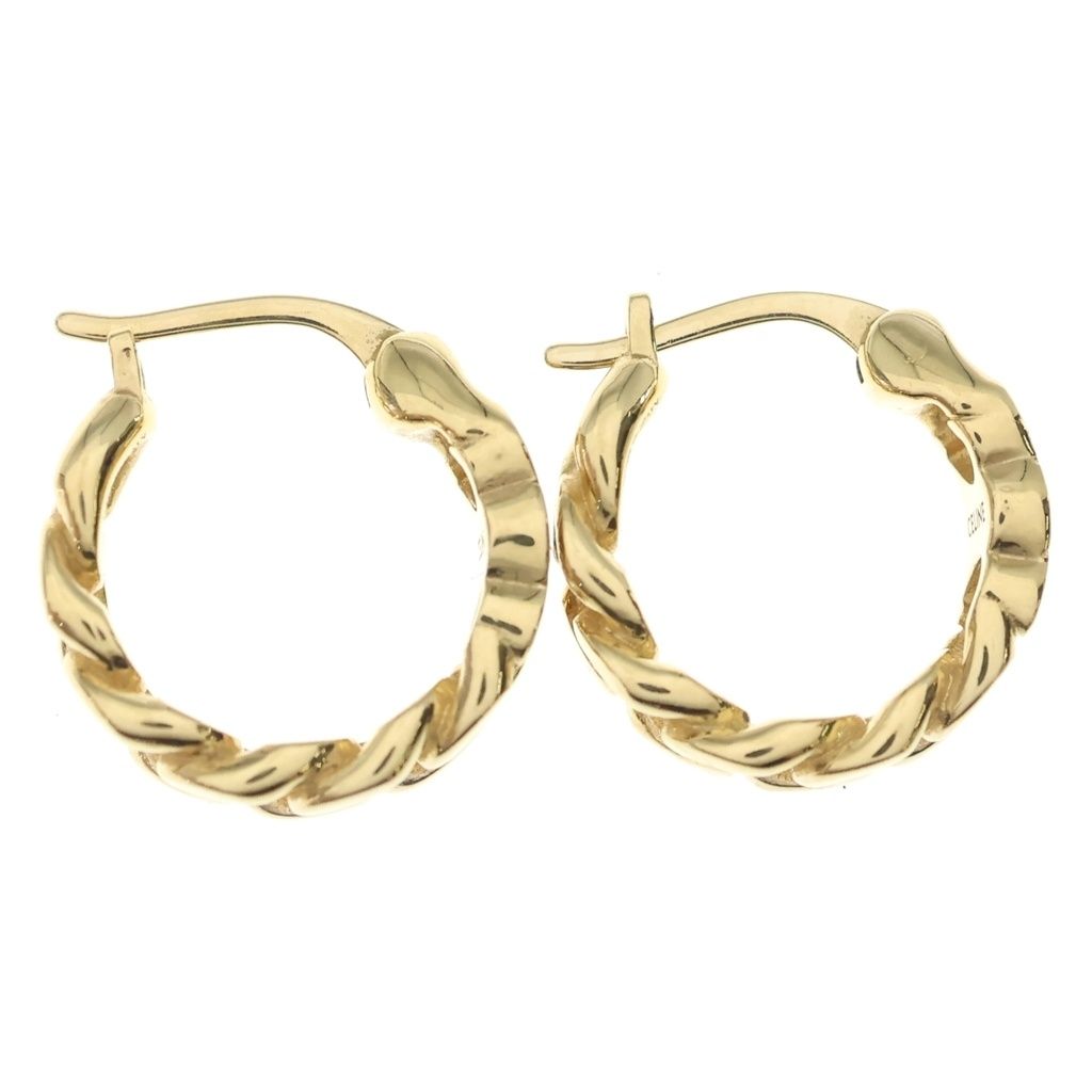 Celine Trinoff Gourmette Small Hoop Earrings Gold — view 2