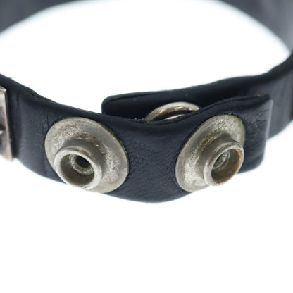 Chrome Hearts Zero Stud Sngl Row Pyramid Studs Single Leather Bracelet Silver — view 6