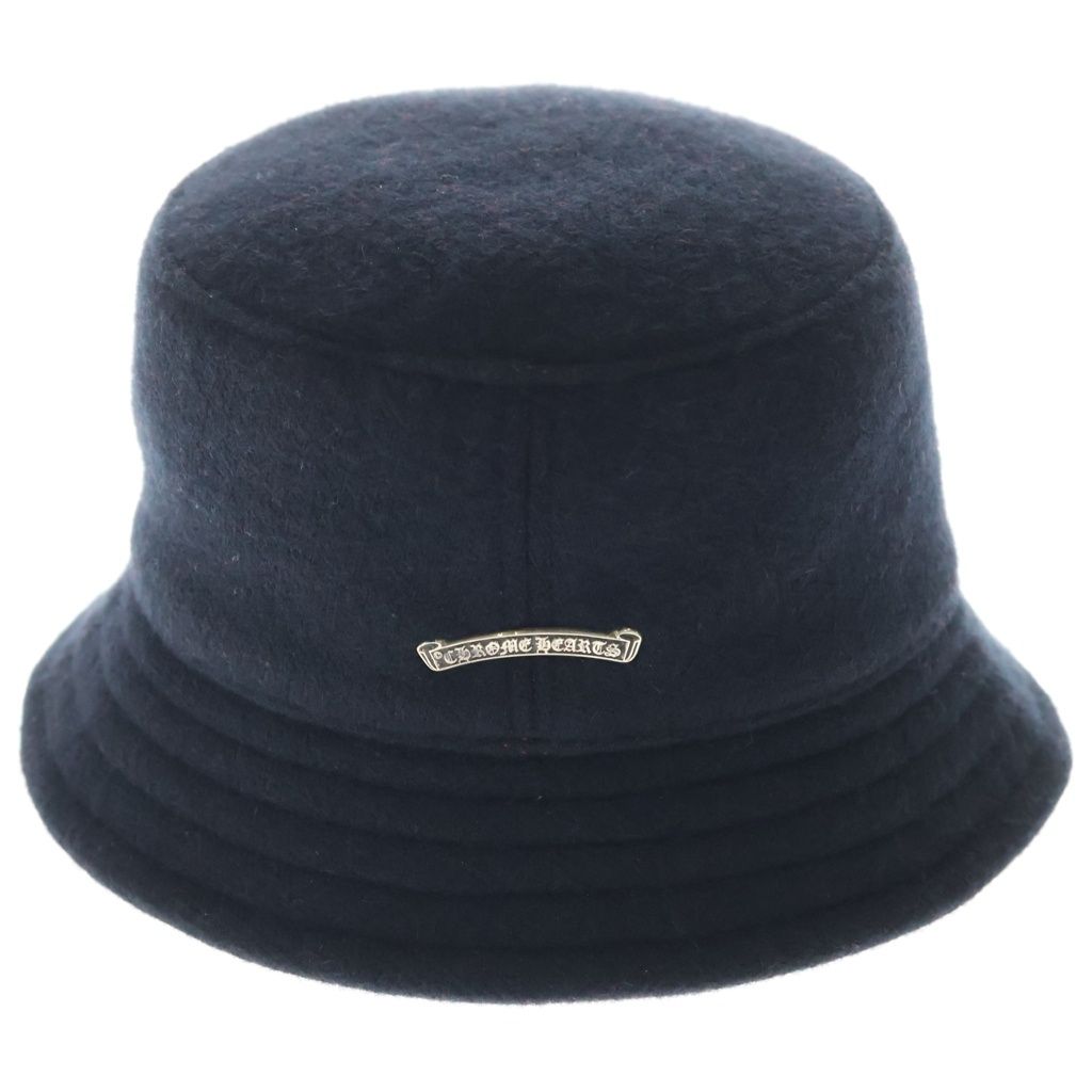 Chrome Hearts Cashmere Bucket Hat CH Logo Scroll Label Patch Black — view 2