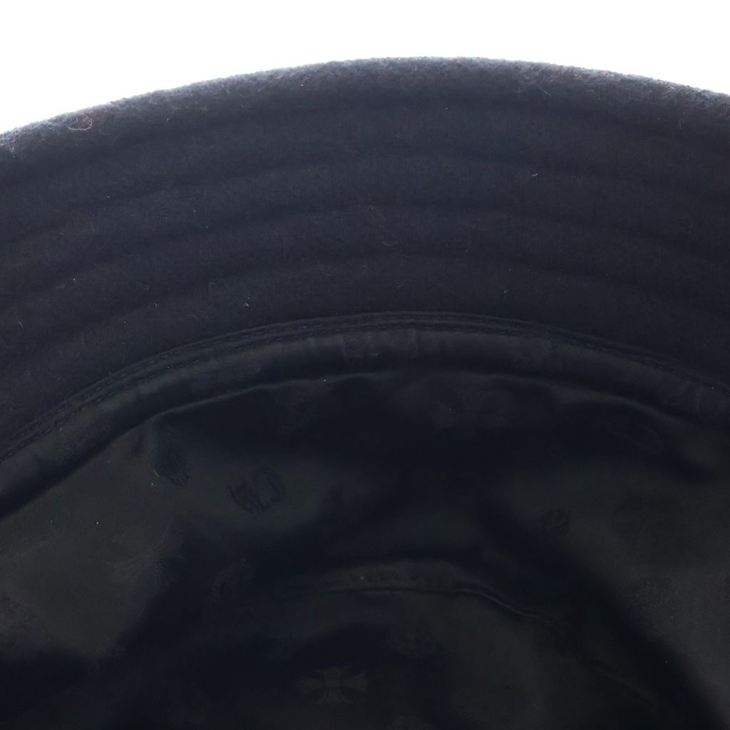 Chrome Hearts Cashmere Bucket Hat CH Logo Scroll Label Patch Black — view 6