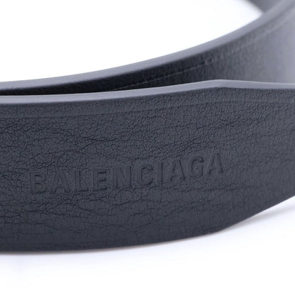 Balenciaga Suit Belt Calfskin Antique Style Leather Logo Plate Buckle Black — view 6