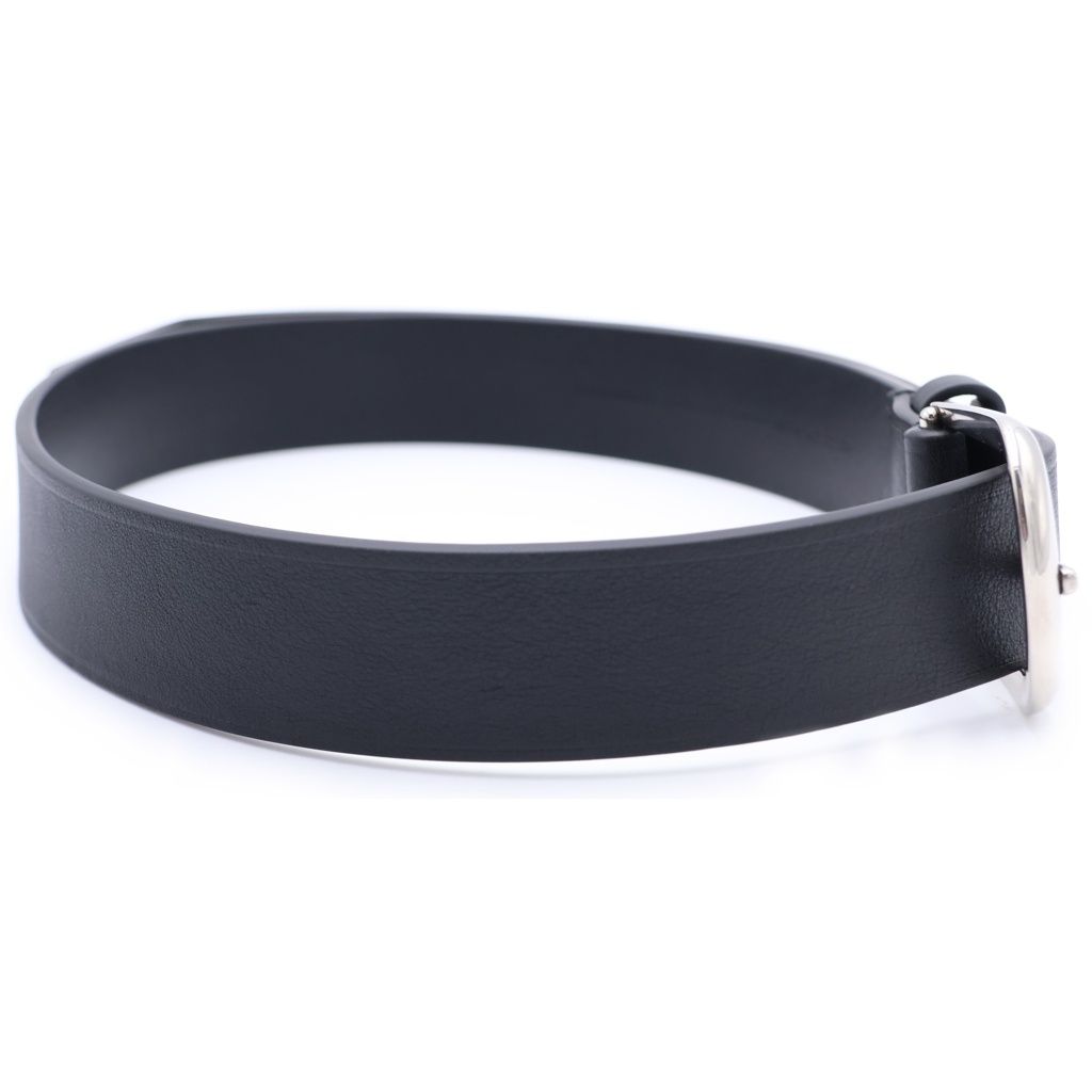 Balenciaga Suit Belt Calfskin Antique Style Leather Logo Plate Buckle Black — view 3