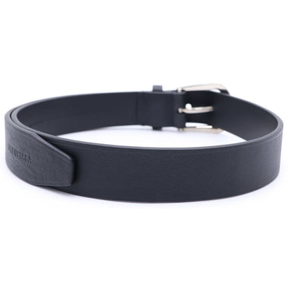 Balenciaga Suit Belt Calfskin Antique Style Leather Logo Plate Buckle Black — view 2
