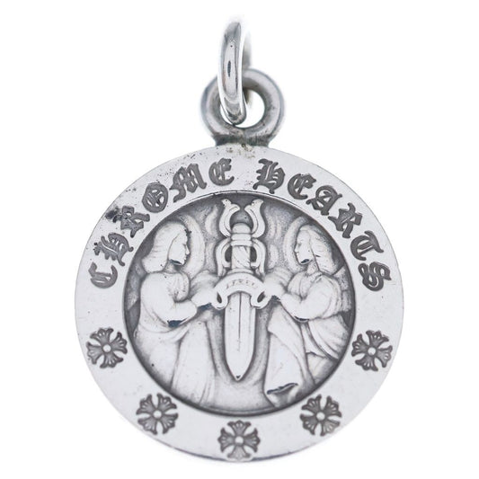 Chrome Hearts Chrm Angl Mdl V2 Angel Medal Charm Pendant Silver